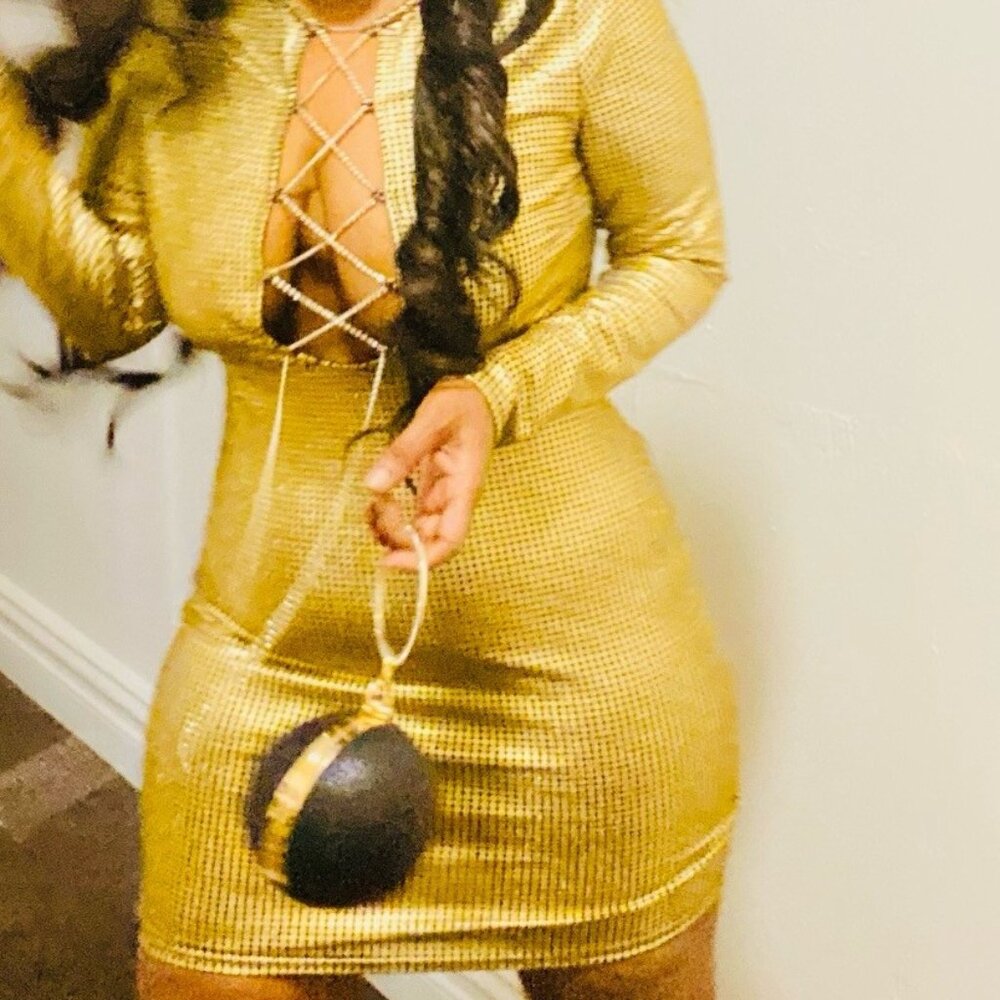 Gold sexy dress